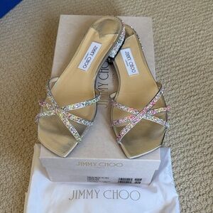 Jimmy Choo Kelsi Mule 15 Glitter Sandals
